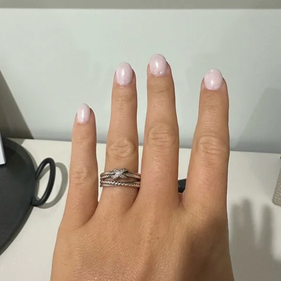 David Yurman
 X CROSSOVER BAND RING
Sterling Silver with Diamonds, 6mm - Picture 4 of 5